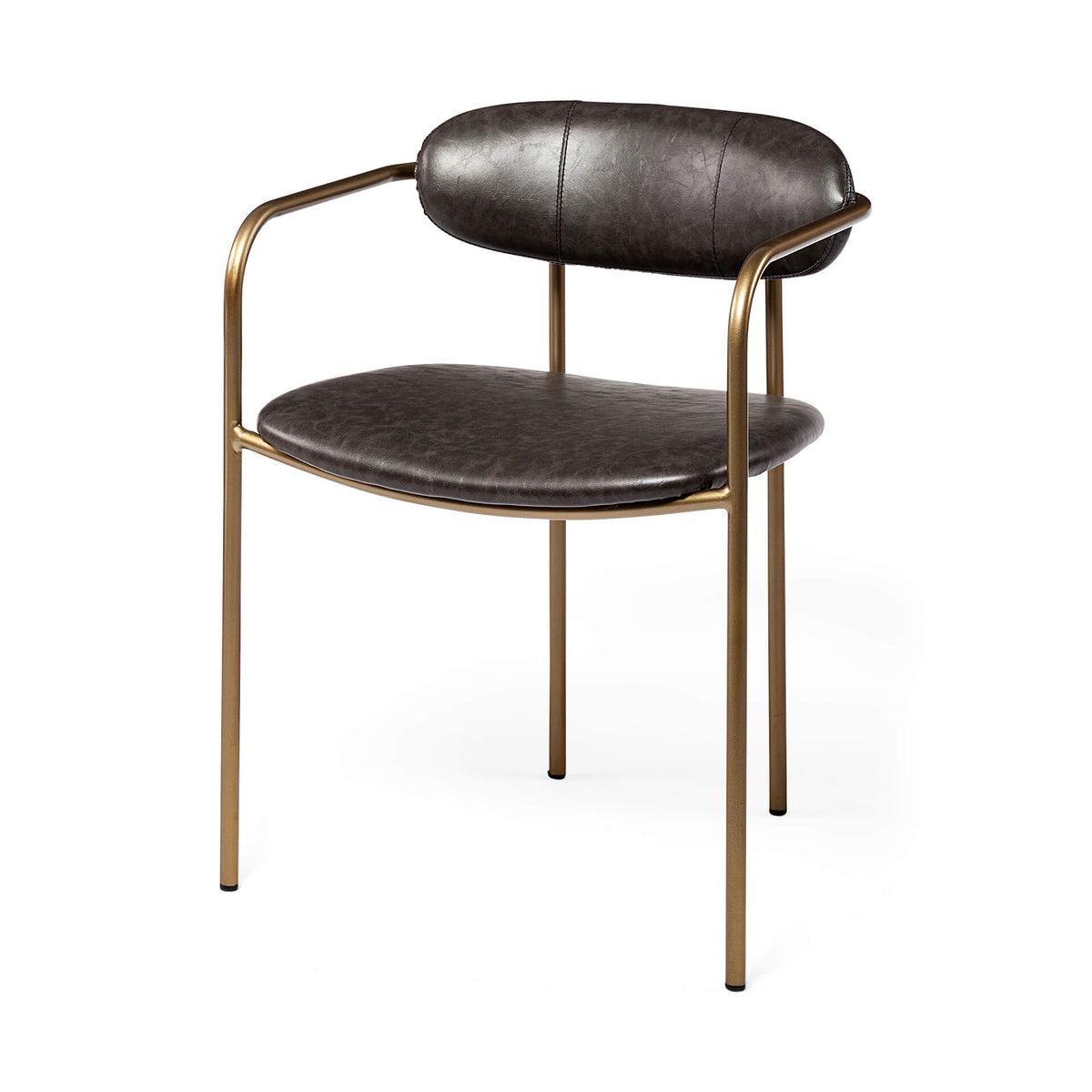 MERCANA PARKER DINING CHAIR BROWN FAUX LEATHER SET OF TWO 69361