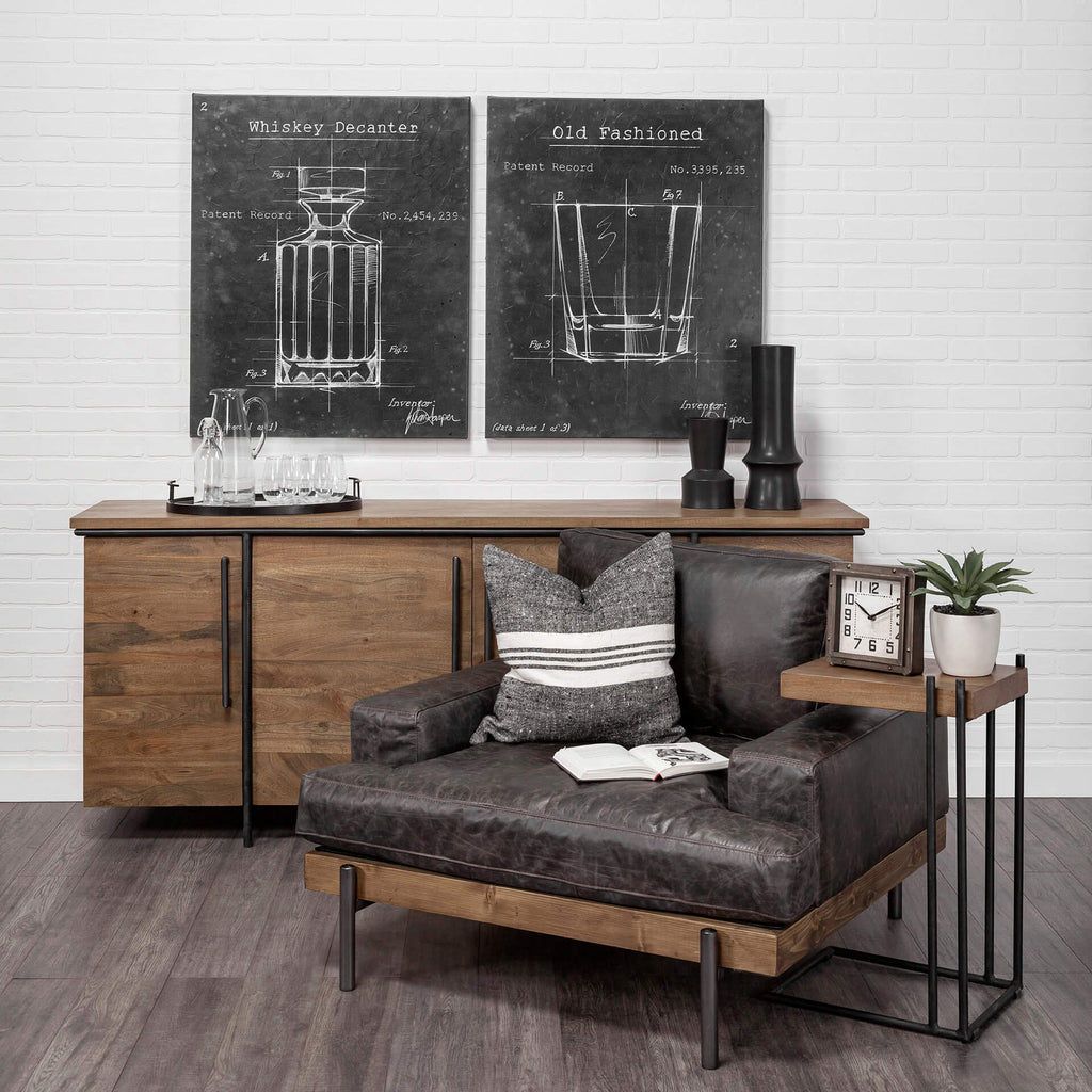 MERCANA MADDOX WOOD C-SHAPED END TABLE 67842