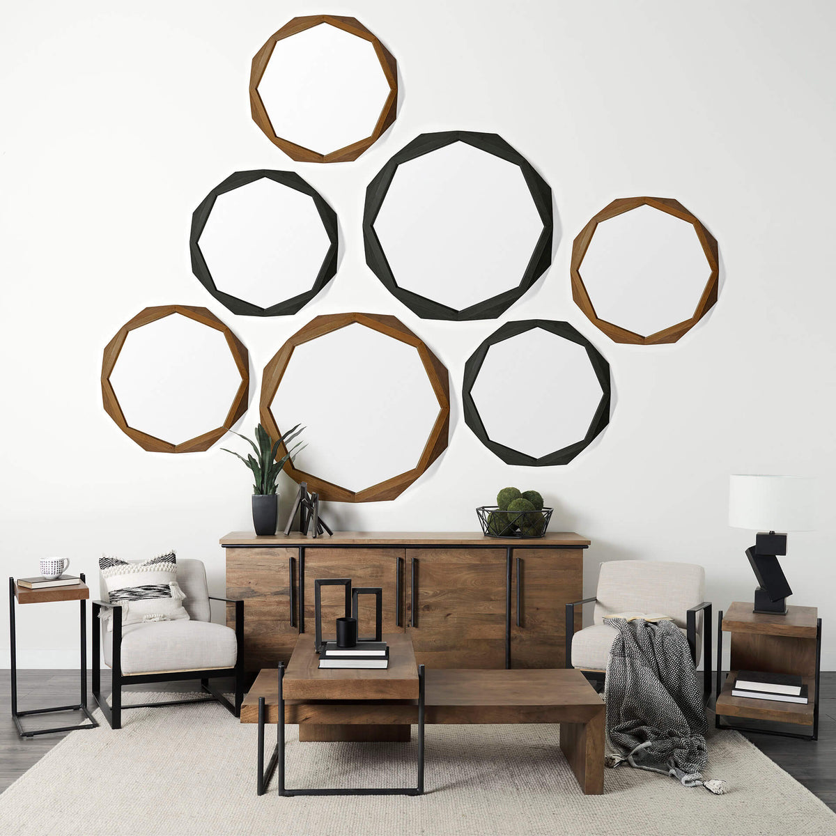 MERCANA MADDOX WOOD C-SHAPED END TABLE 67842