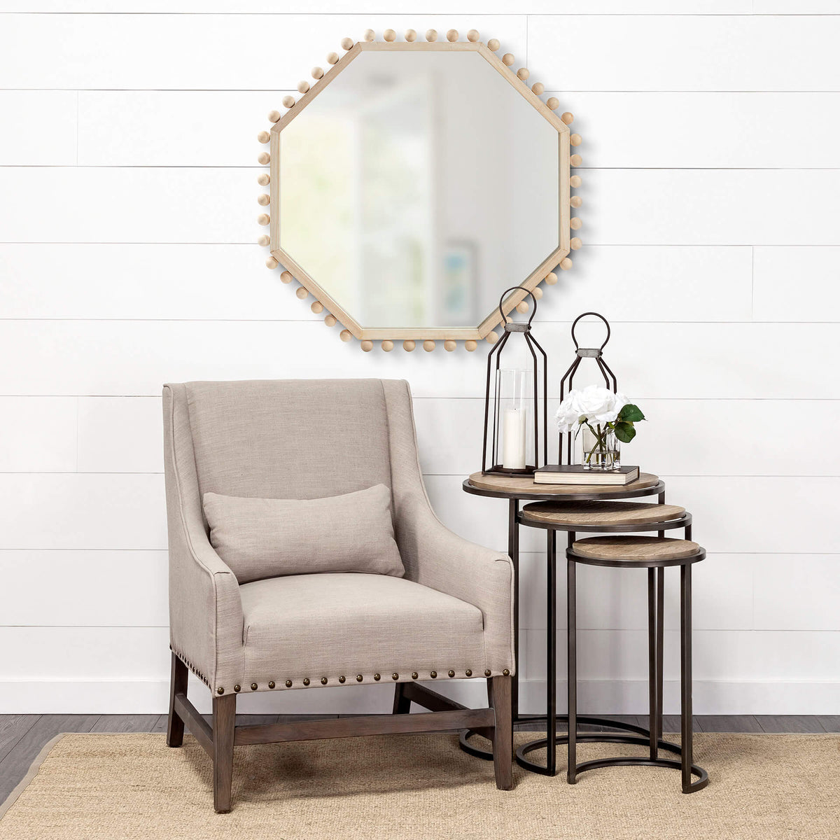MERCANA TORQUAY WOOD OCTAGON MIRROR 68525