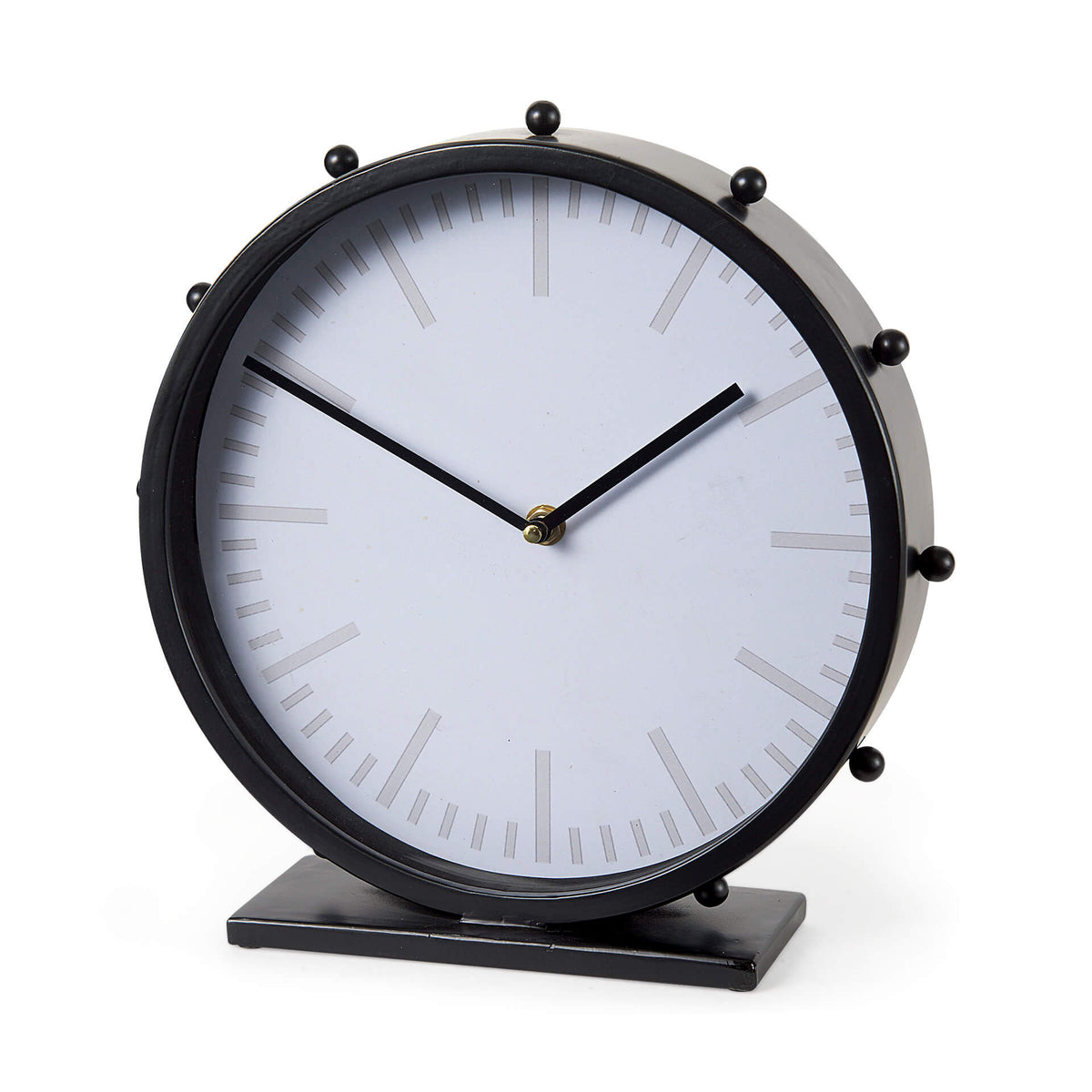 MERCANA MARIAN BLACK STUDDED TABLE CLOCK 69481