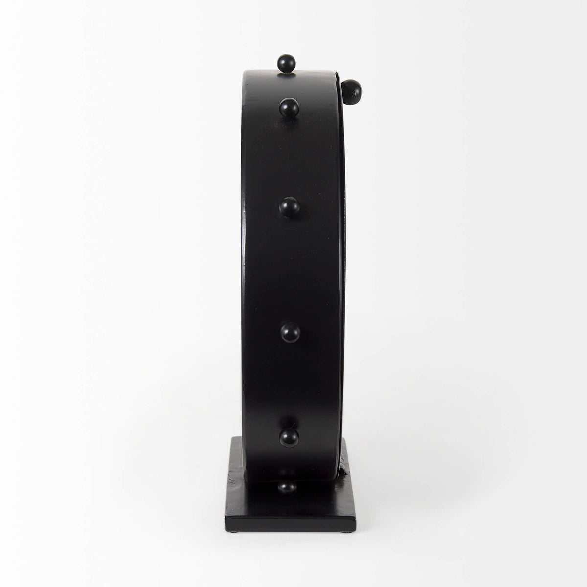 MERCANA MARIAN BLACK STUDDED TABLE CLOCK 69481