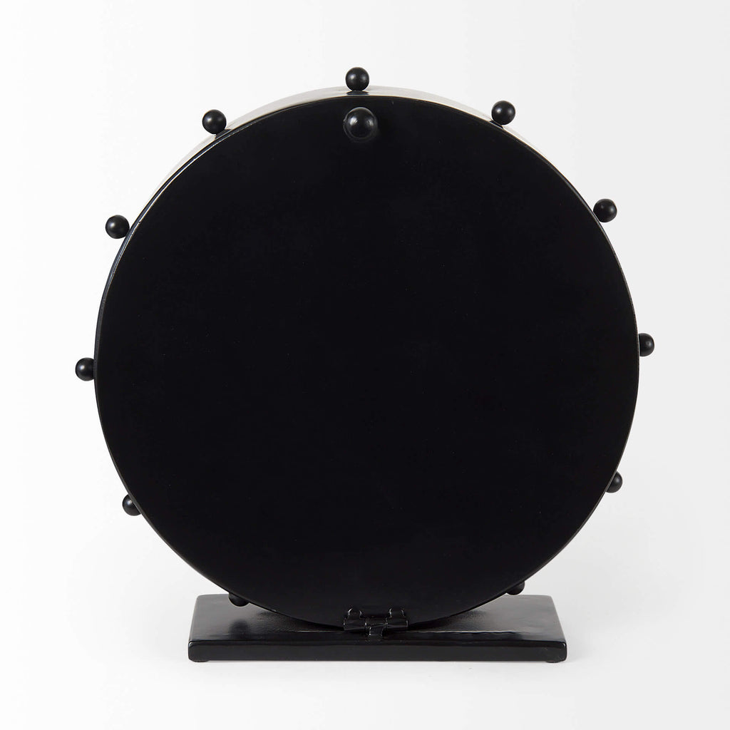 MERCANA MARIAN BLACK STUDDED TABLE CLOCK 69481