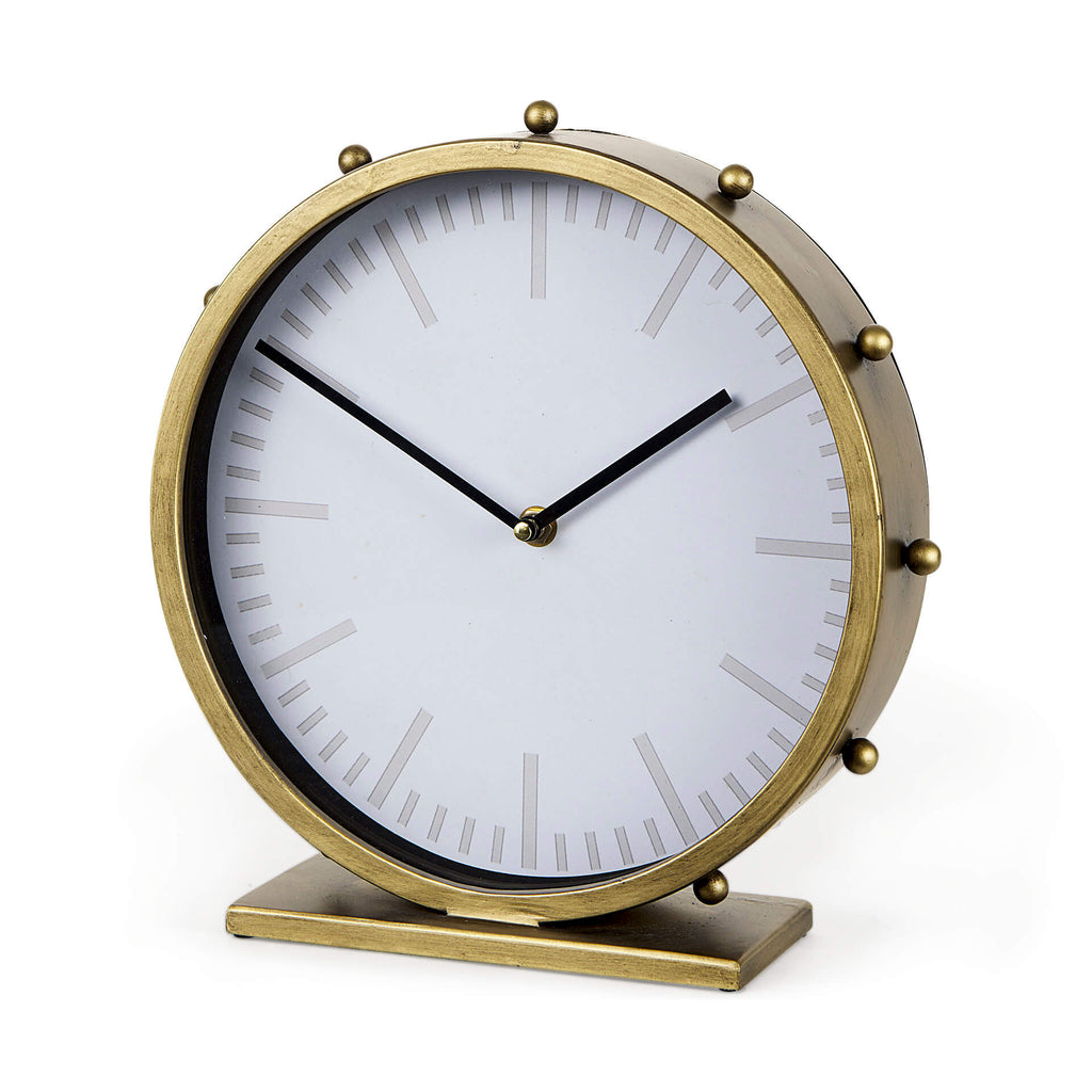 MERCANA MARIAN GOLD STUDDED TABLE CLOCK 69482