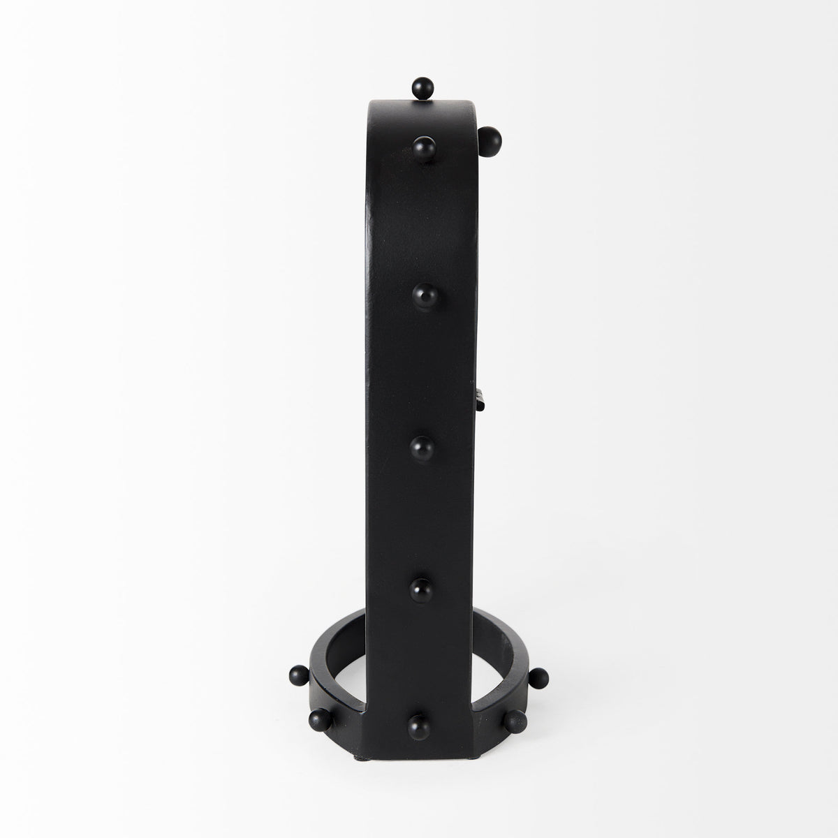 MERCANA MARIAN BLACK STUDDED TABLE CLOCK 69483