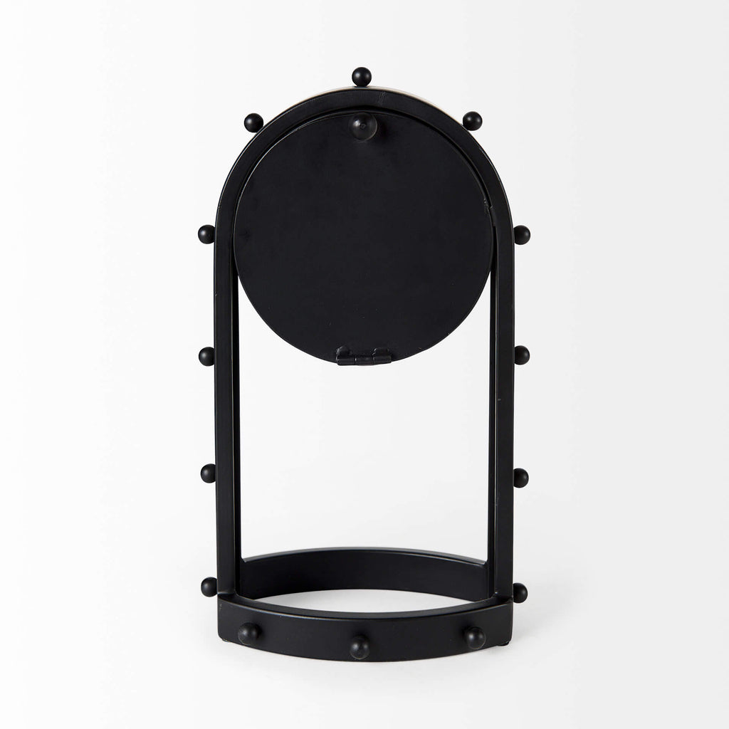 MERCANA MARIAN BLACK STUDDED TABLE CLOCK 69483