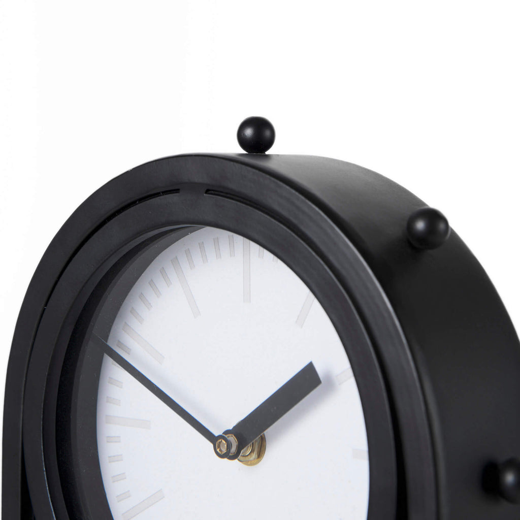 MERCANA MARIAN BLACK STUDDED TABLE CLOCK 69483