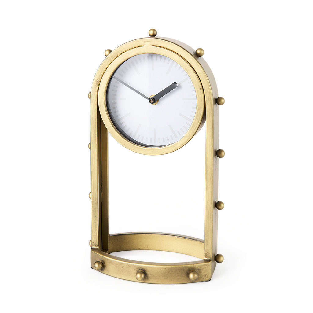 MERCANA MARIAN GOLD STUDDED TABLE CLOCK 69484