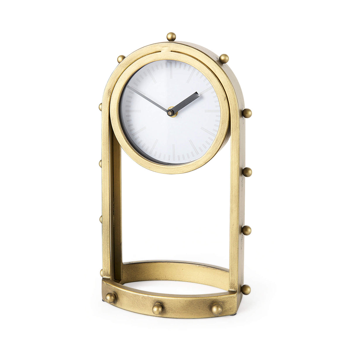 MERCANA MARIAN GOLD STUDDED TABLE CLOCK 69484