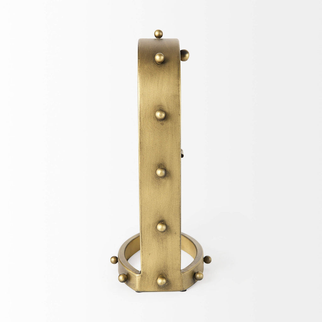MERCANA MARIAN GOLD STUDDED TABLE CLOCK 69484