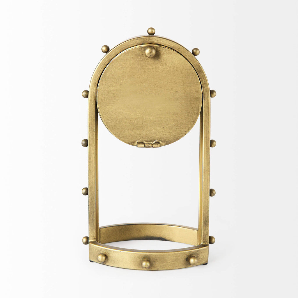 MERCANA MARIAN GOLD STUDDED TABLE CLOCK 69484