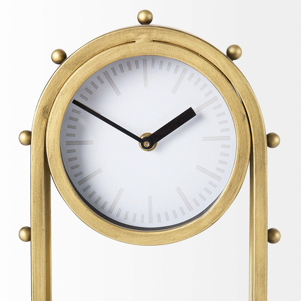 MERCANA MARIAN GOLD STUDDED TABLE CLOCK 69484