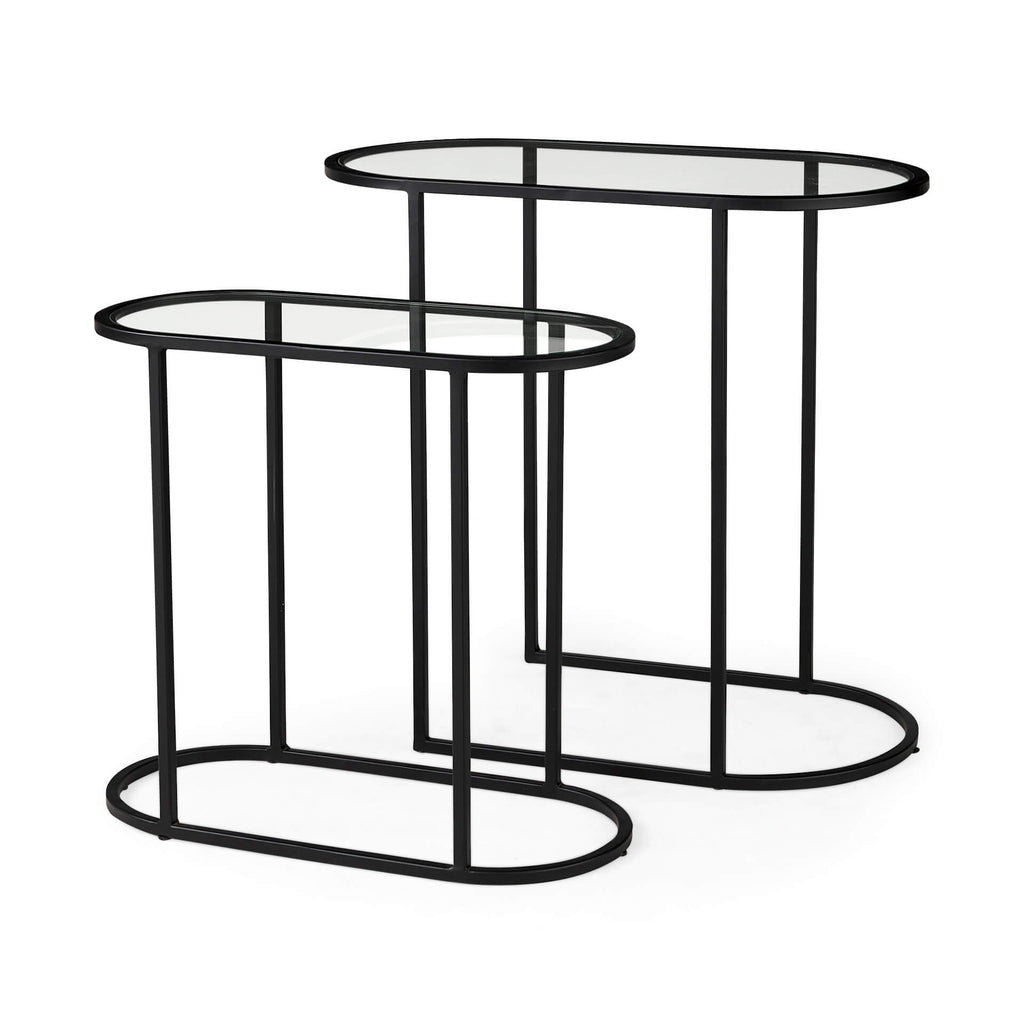 MERCANA  CELINE OVAL NESTING TABLES SET OF TWO 69492