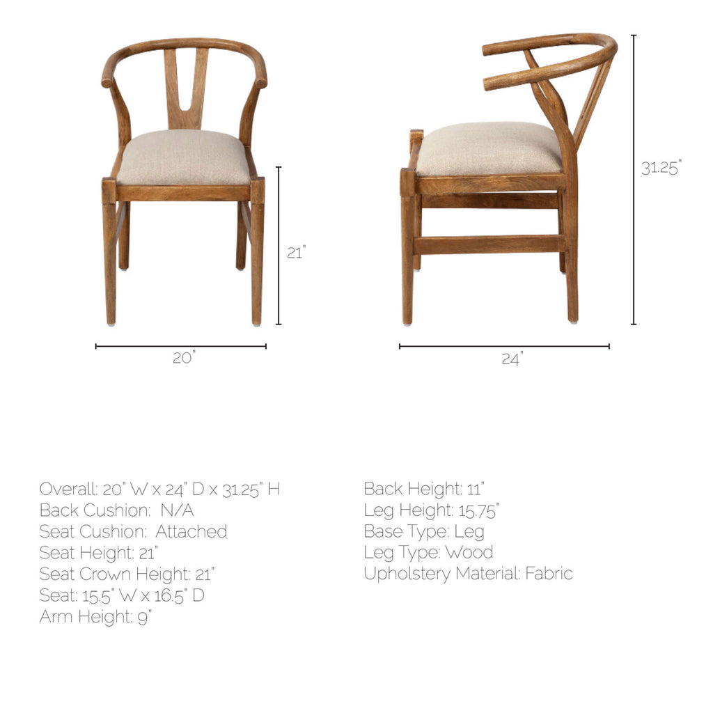MERCANA TRIXIE CREAM FABRIC DINING CHAIR 67829