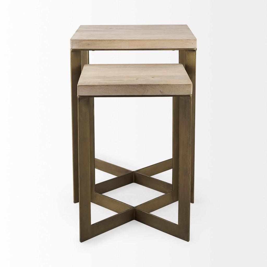 MERCANA FAYE GOLD METAL ACCENT TABLES SET OF TWO 69179
