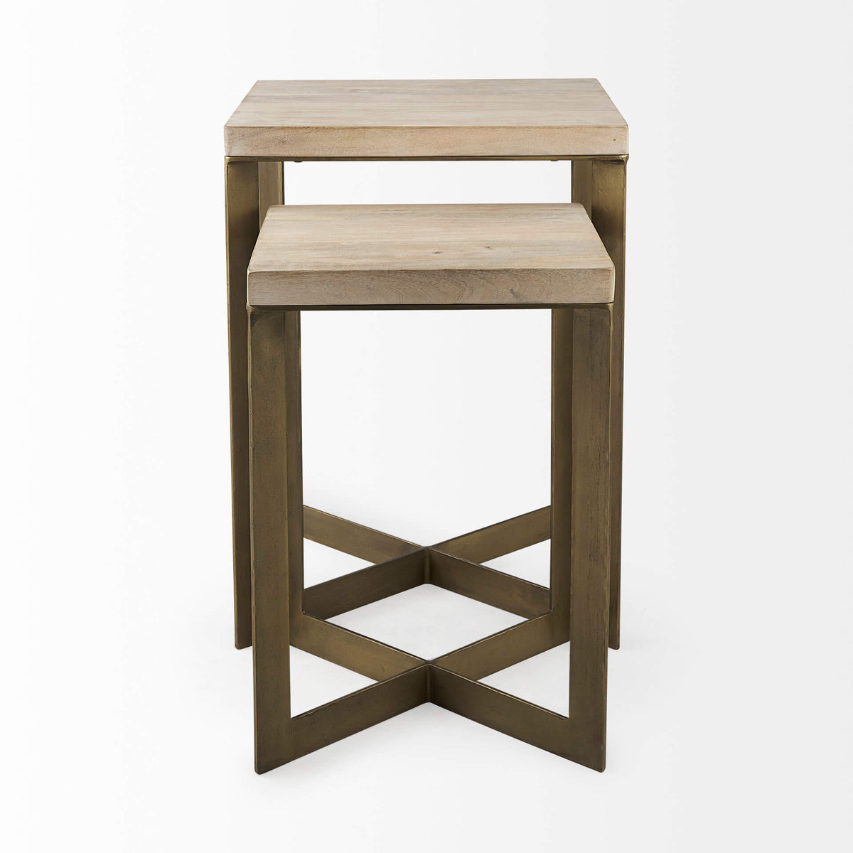 MERCANA FAYE GOLD METAL ACCENT TABLES SET OF TWO 69179