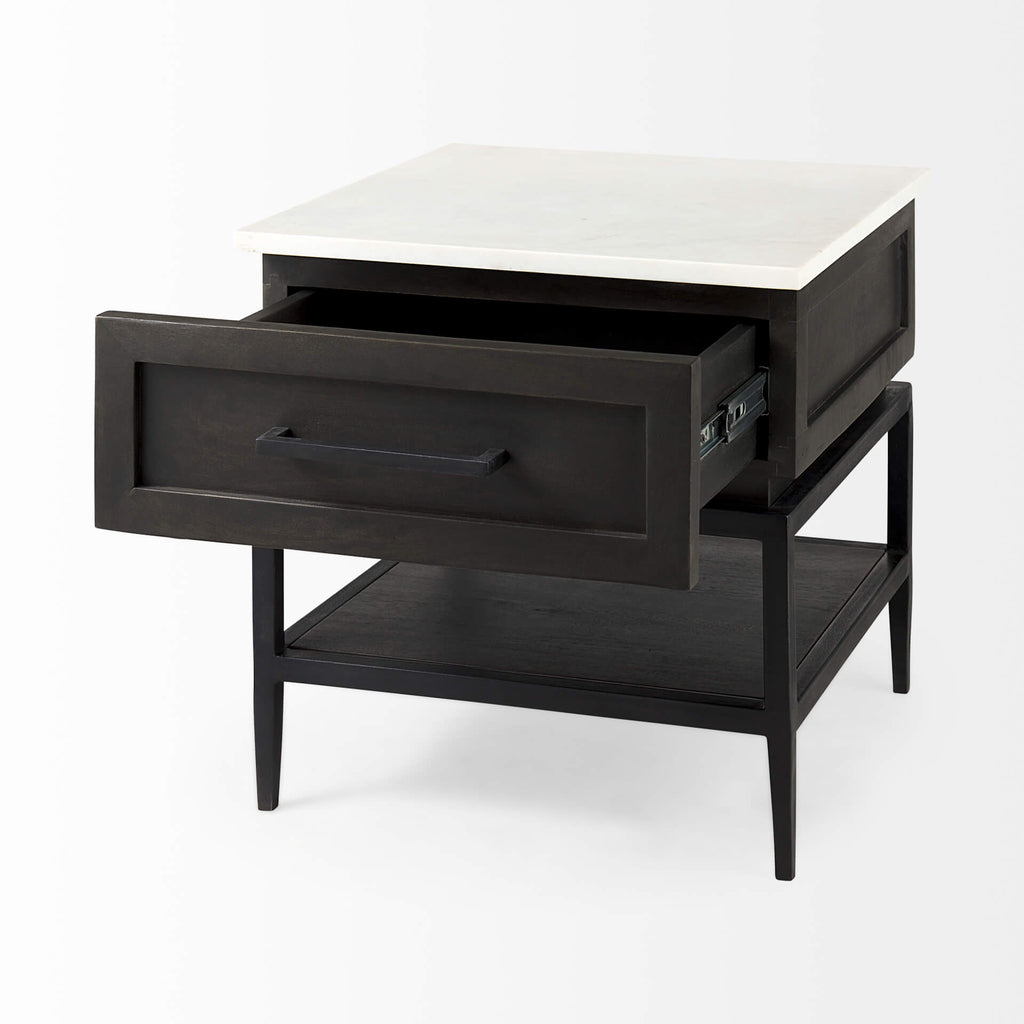 MERCANA DIVINA WHITE MARBLE TOP SIDE TABLE 69237