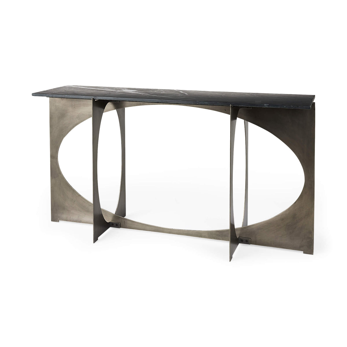 MERCANA REINHOLD BLACK MARBLE CONSOLE TABLE 69263-AB