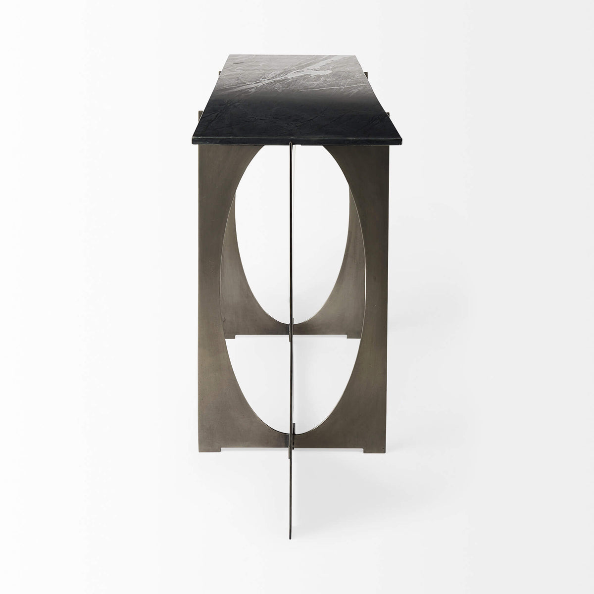 MERCANA REINHOLD BLACK MARBLE CONSOLE TABLE 69263-AB