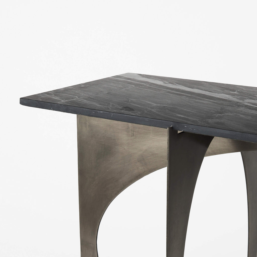 MERCANA REINHOLD BLACK MARBLE CONSOLE TABLE 69263-AB