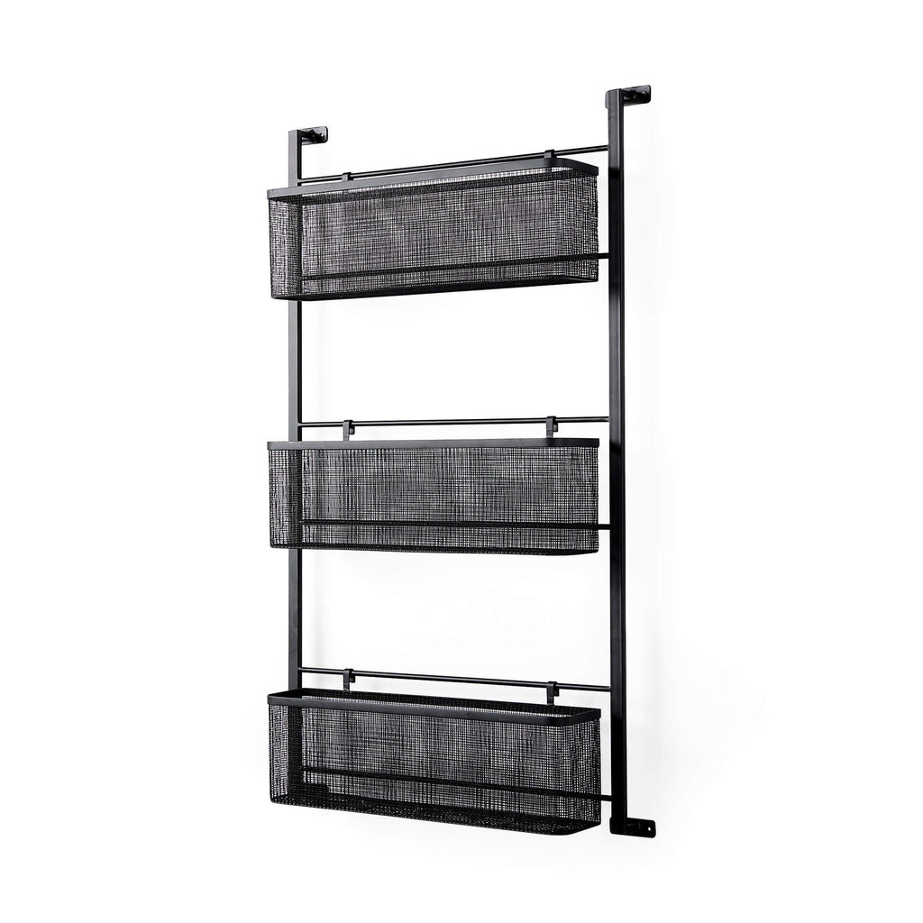 MERCANA MACRINUS BLACK METAL WALL MOUNTED SHELF 69489