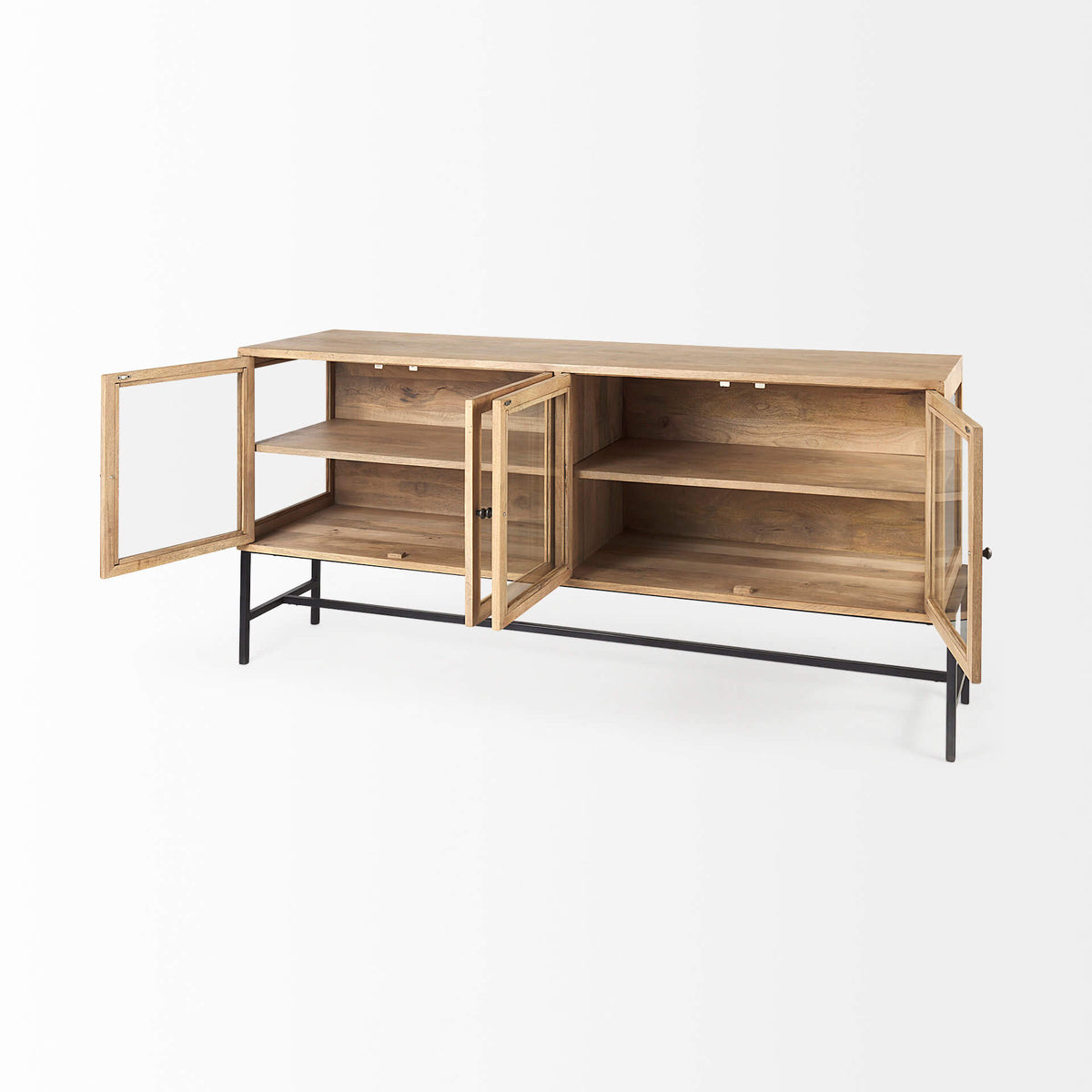 MERCANA ARELIUS LIGHT BROWN GLASS DOOR SIDEBOARD 69227
