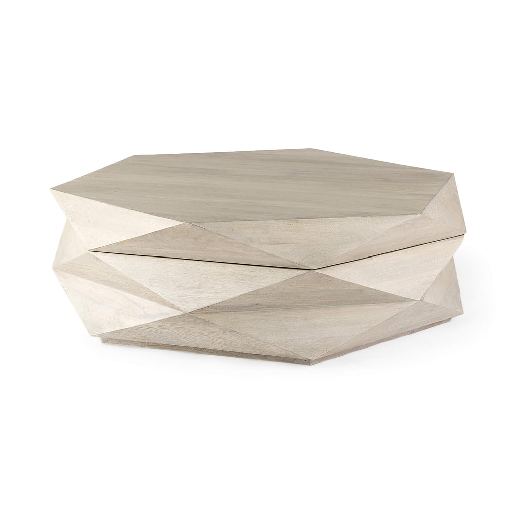 MERCANA ARRETO HEXAGONAL NATURAL WOOD COFFEE TABLE 69542