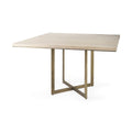 MERCANA FAYE GOLD METAL SQUARE DINING TABLE 69177-AB