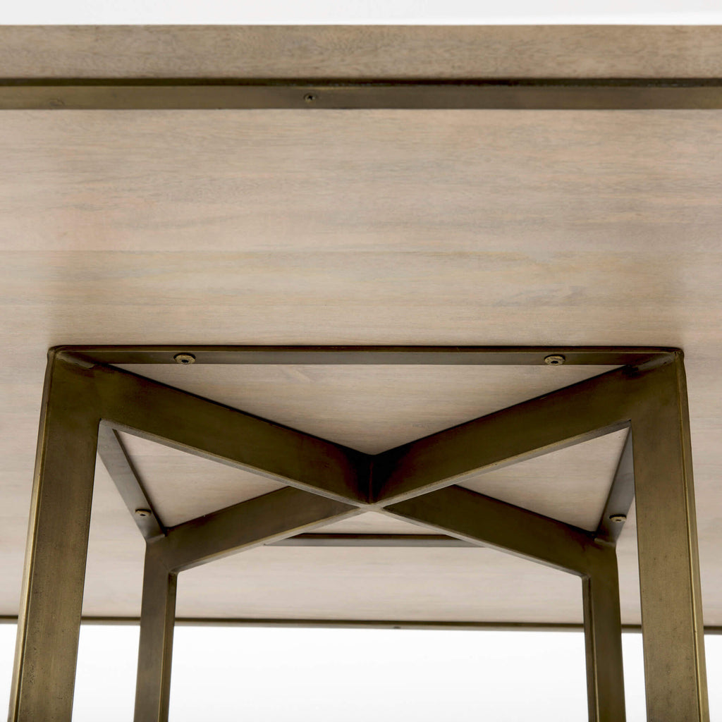 MERCANA FAYE GOLD METAL SQUARE DINING TABLE 69177-AB
