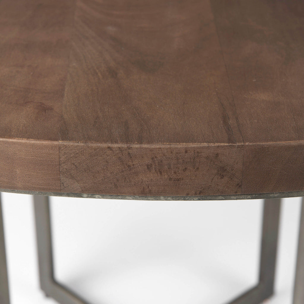 MERCANA FAYE ANTIQUE NICKEL ROUND DINING TABLE 69176-AB
