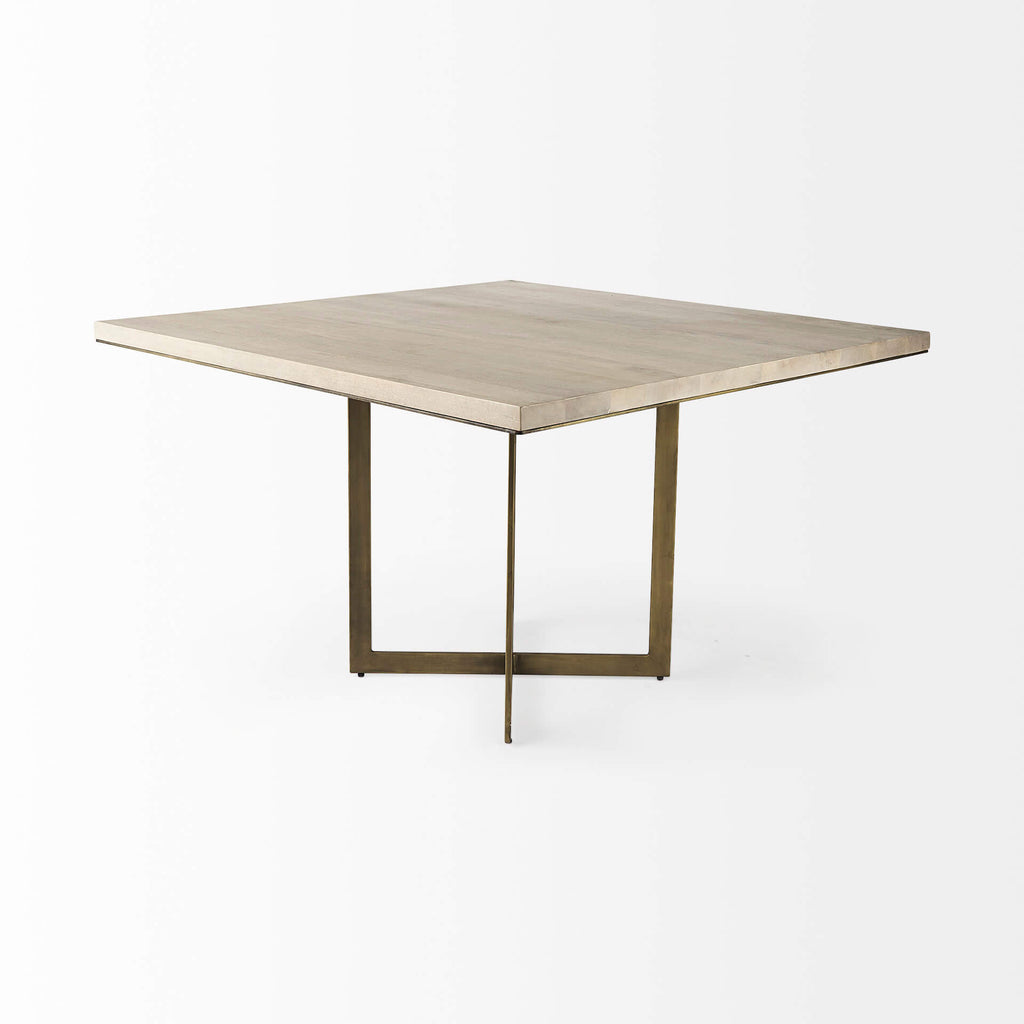 MERCANA FAYE GOLD METAL SQUARE DINING TABLE 69177-AB
