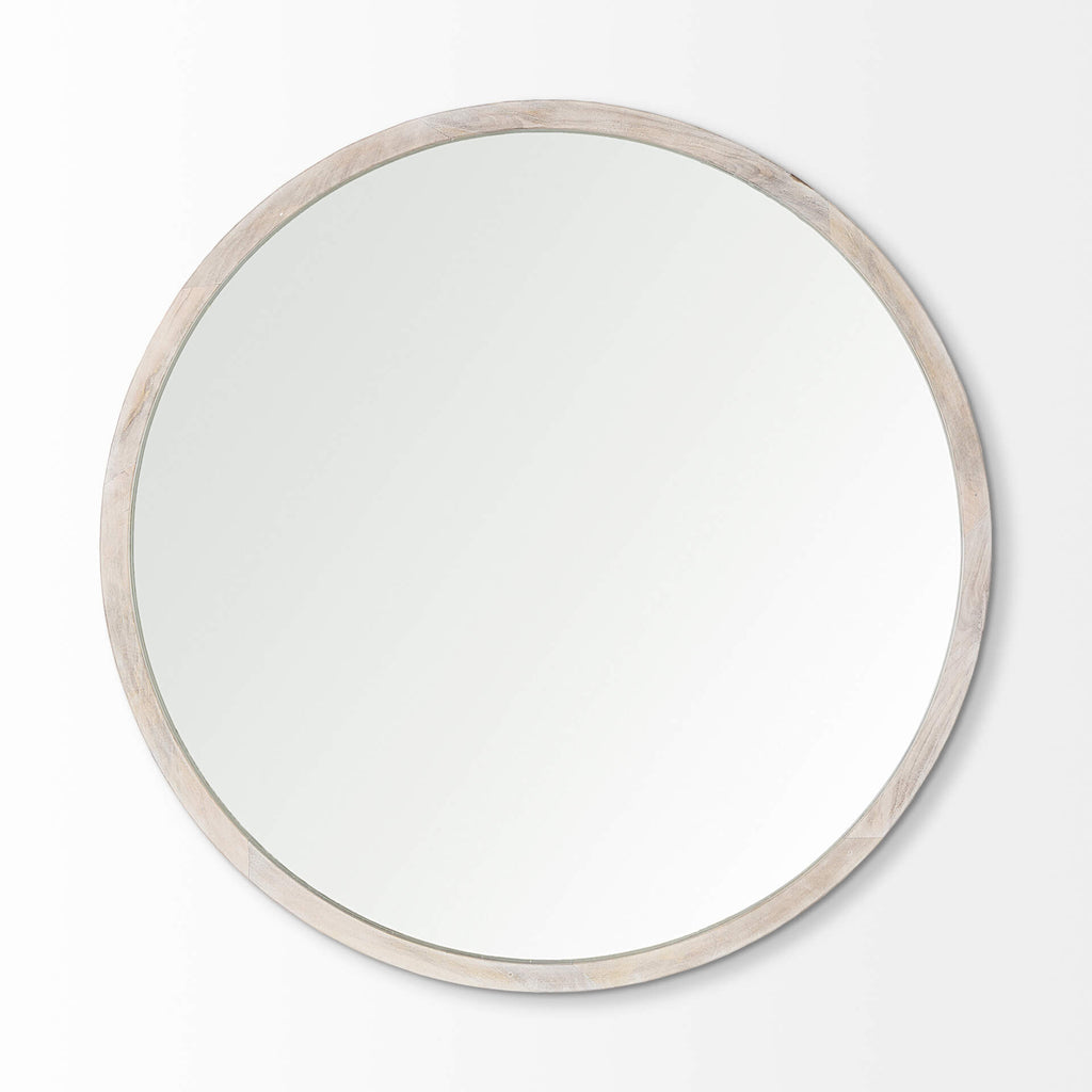 MERCANA GAMBIT 46" WHITE WASH WOOD MIRROR 69235