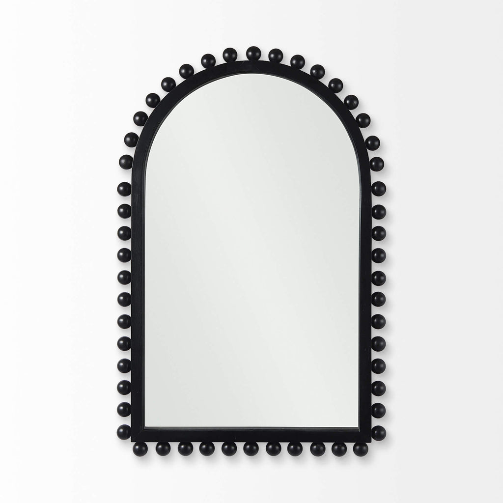 MERCANA LEEDS BLACK WOOD ARCH MIRROR 69285