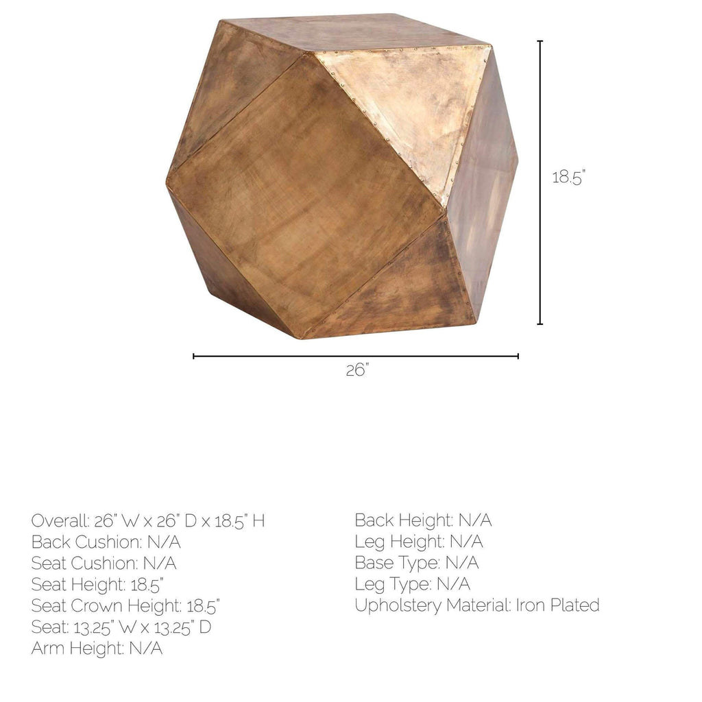 MERCANA EXAGONI HEXAGONAL BRASS PLATED SIDE TABLE 50252