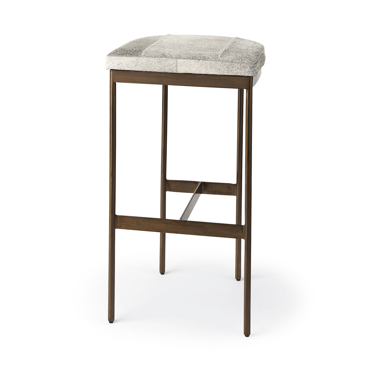 MERCANA MILLIE COWHIDE GOLD METAL BAR STOOL 69385