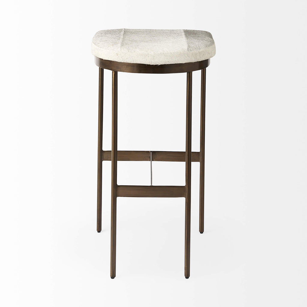 MERCANA MILLIE COWHIDE GOLD METAL BAR STOOL 69385