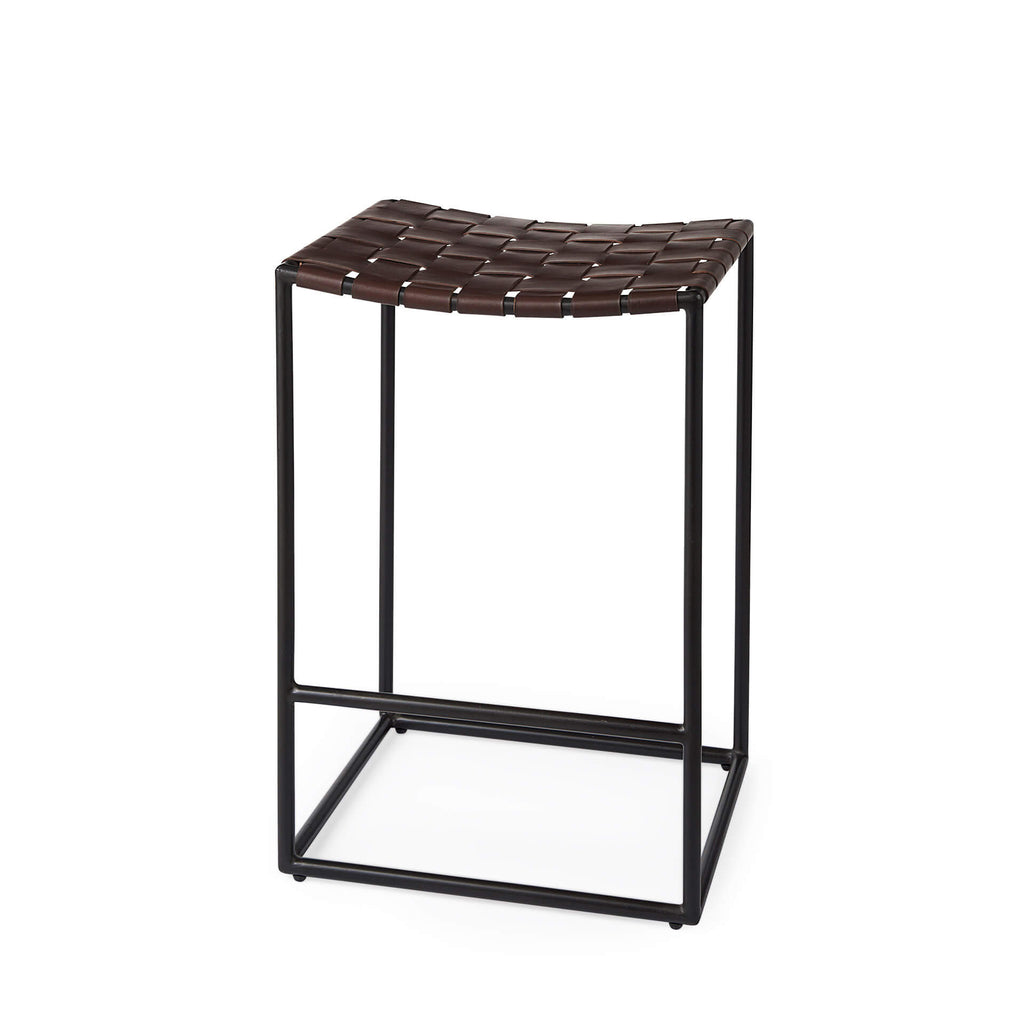 MERCANA CLARISSA BROWN LEATHER COUNTER STOOL 69393