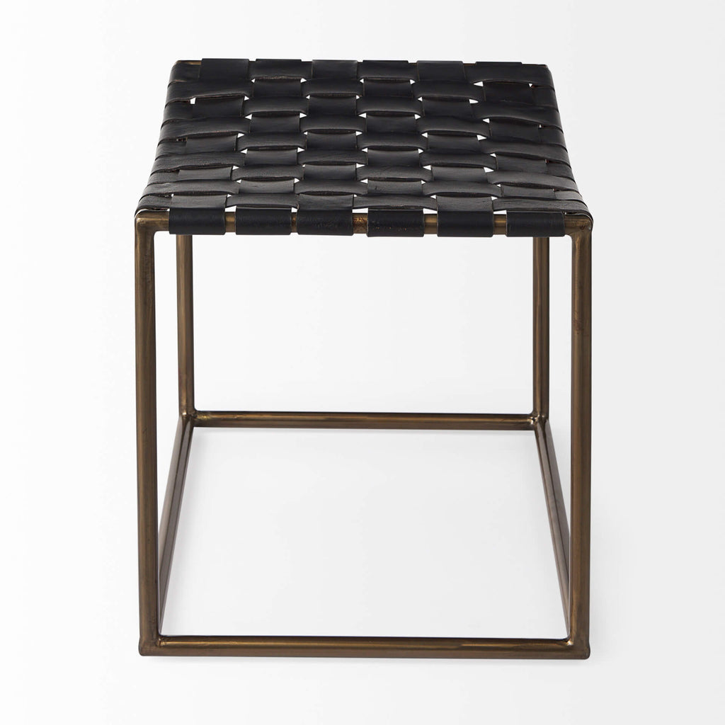 MERCANA CLARISSA BLACK LEATHER BENCH 69396