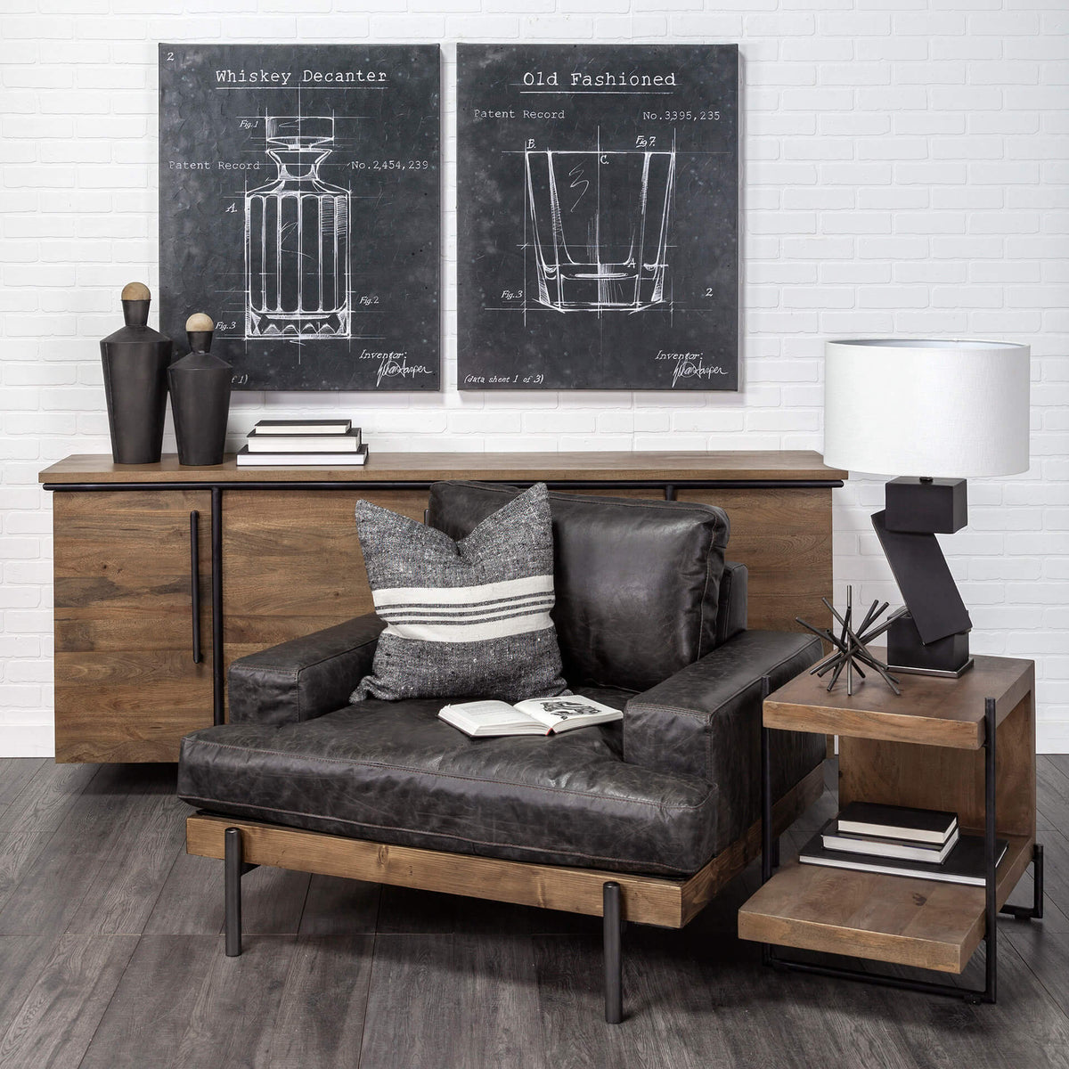 MERCANA MADDOX WOOD U-SHAPED END TABLE 67841