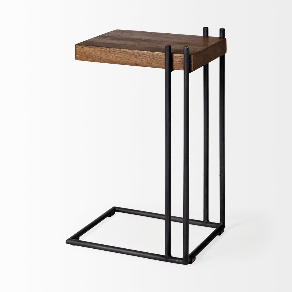 MERCANA MADDOX WOOD C-SHAPED END TABLE 67842
