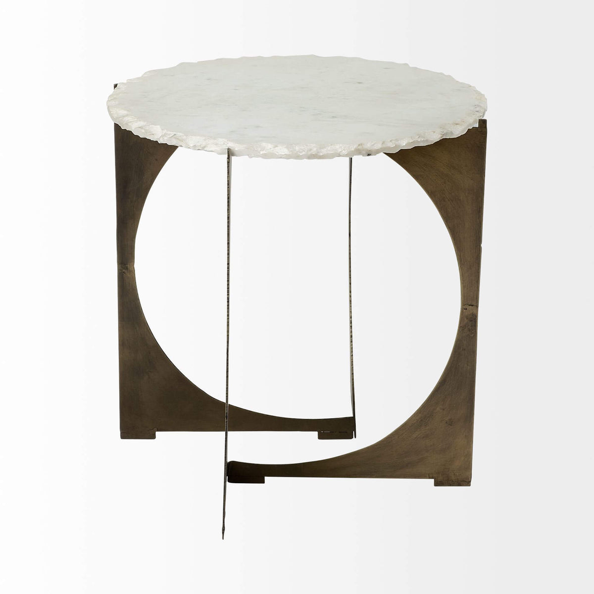 MERCANA REINHOLD LIVE-EDGE MARBLE TOP END TABLE 68233-AB