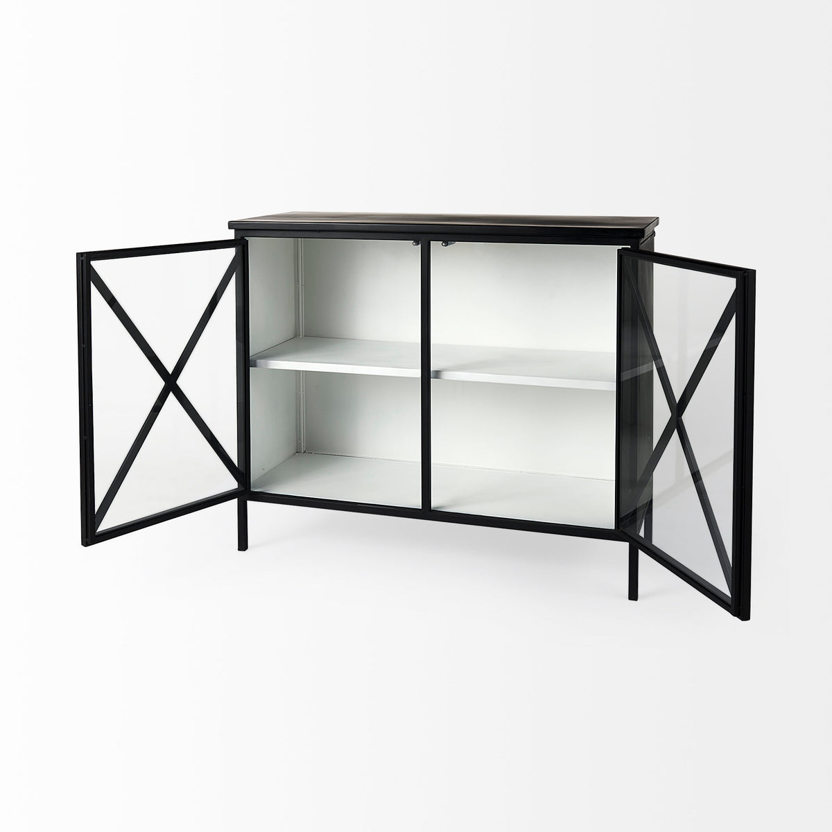 MERCANA AURELIA DARK IRON TWO DOOR CABINET  69265