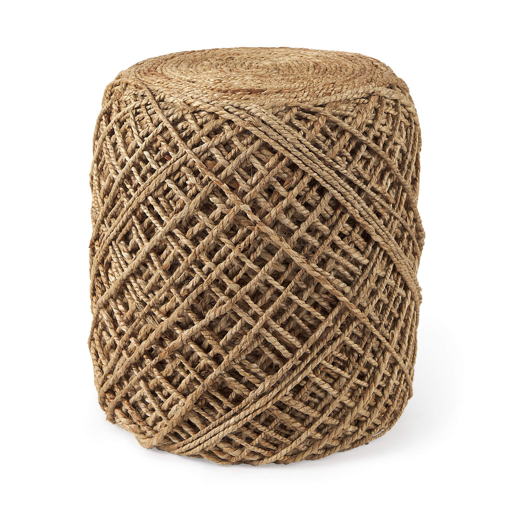 MERCANA ALLIUM BROWN HANDWOVEN POUF 69446