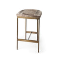 MERCANA MILLIE COWHIDE GOLD METAL COUNTER STOOL 69384