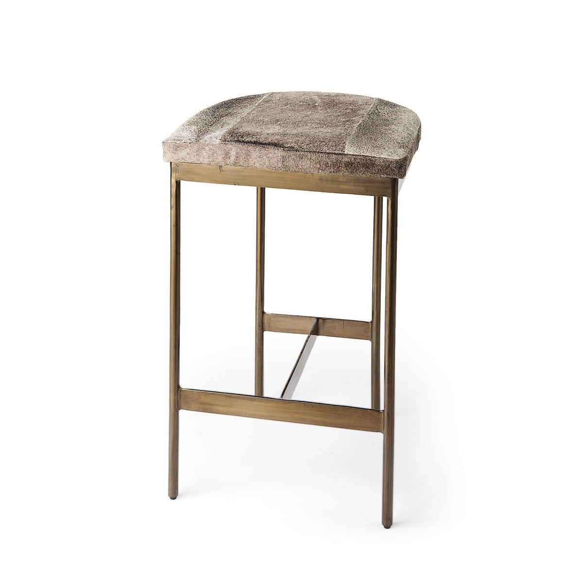 MERCANA MILLIE COWHIDE GOLD METAL COUNTER STOOL 69384