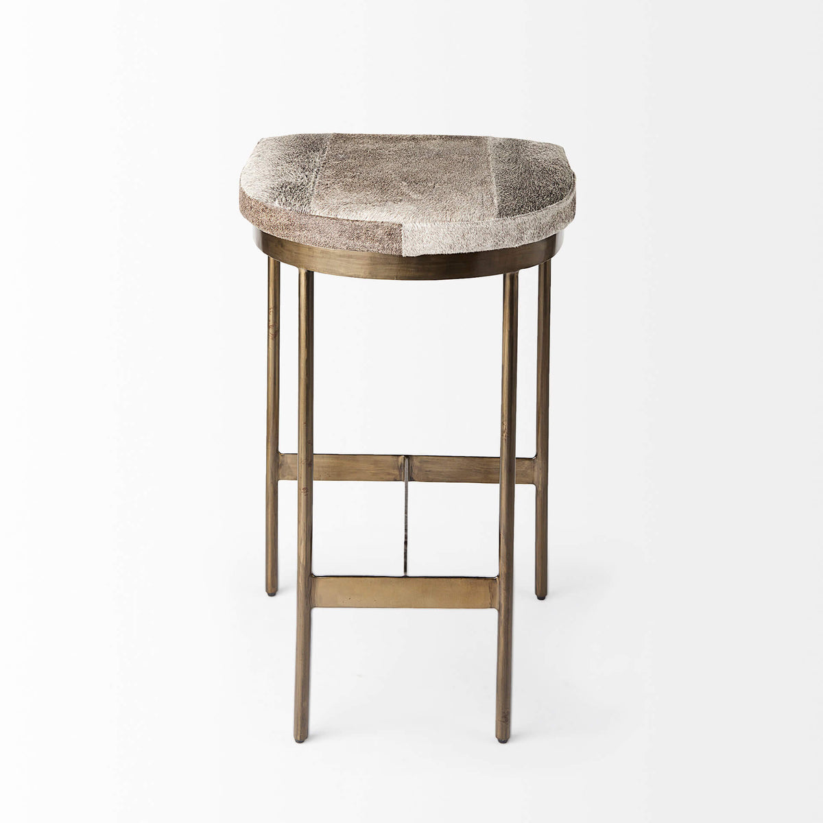 MERCANA MILLIE COWHIDE GOLD METAL COUNTER STOOL 69384