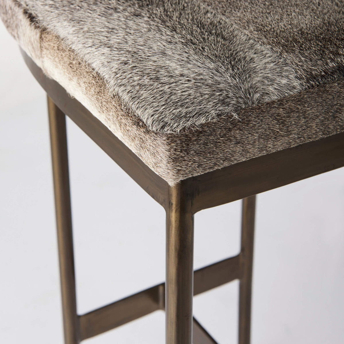 MERCANA MILLIE COWHIDE GOLD METAL COUNTER STOOL 69384