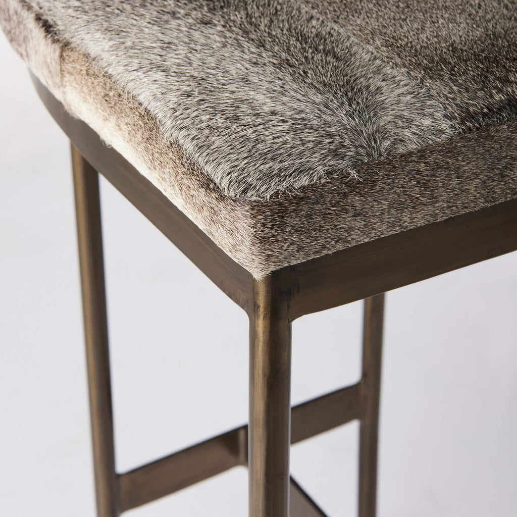 MERCANA MILLIE COWHIDE GOLD METAL BAR STOOL 69385