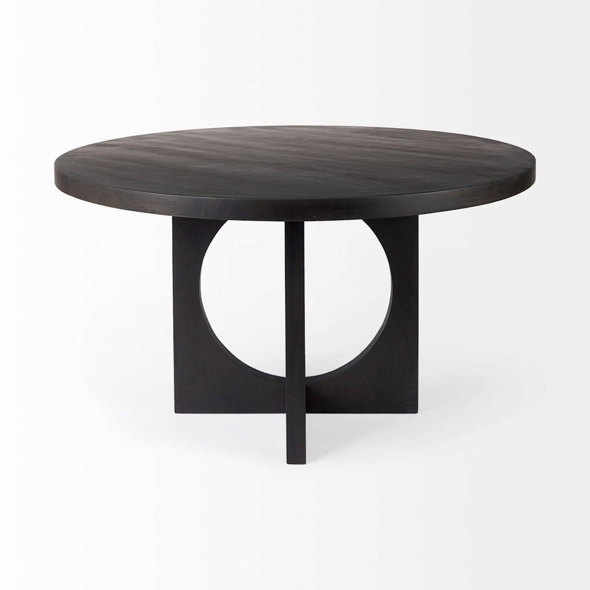 MERCANA LIESL BLACK WOOD CIRCULAR DINING TABLE 69185