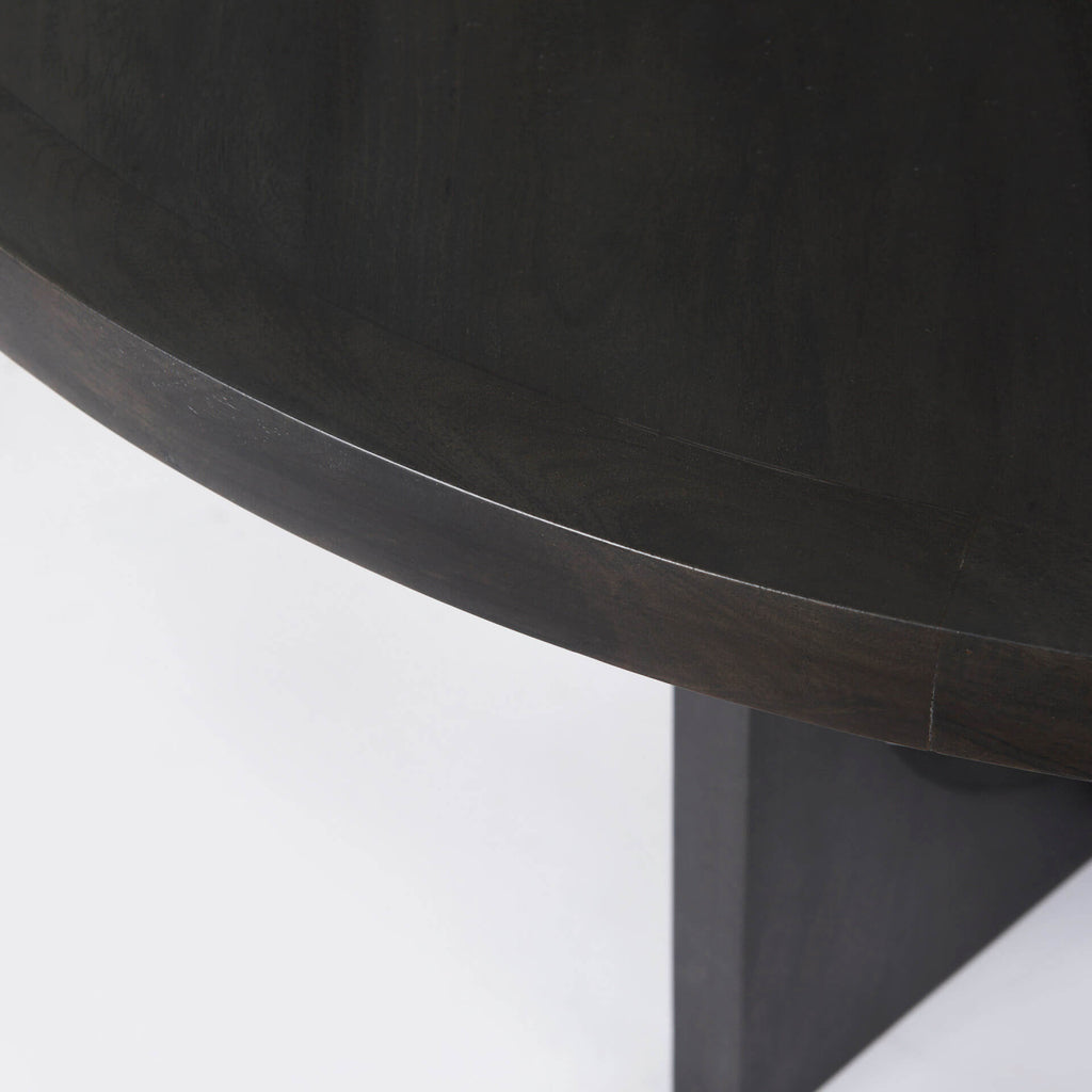 MERCANA LIESL BLACK WOOD CIRCULAR DINING TABLE 69185
